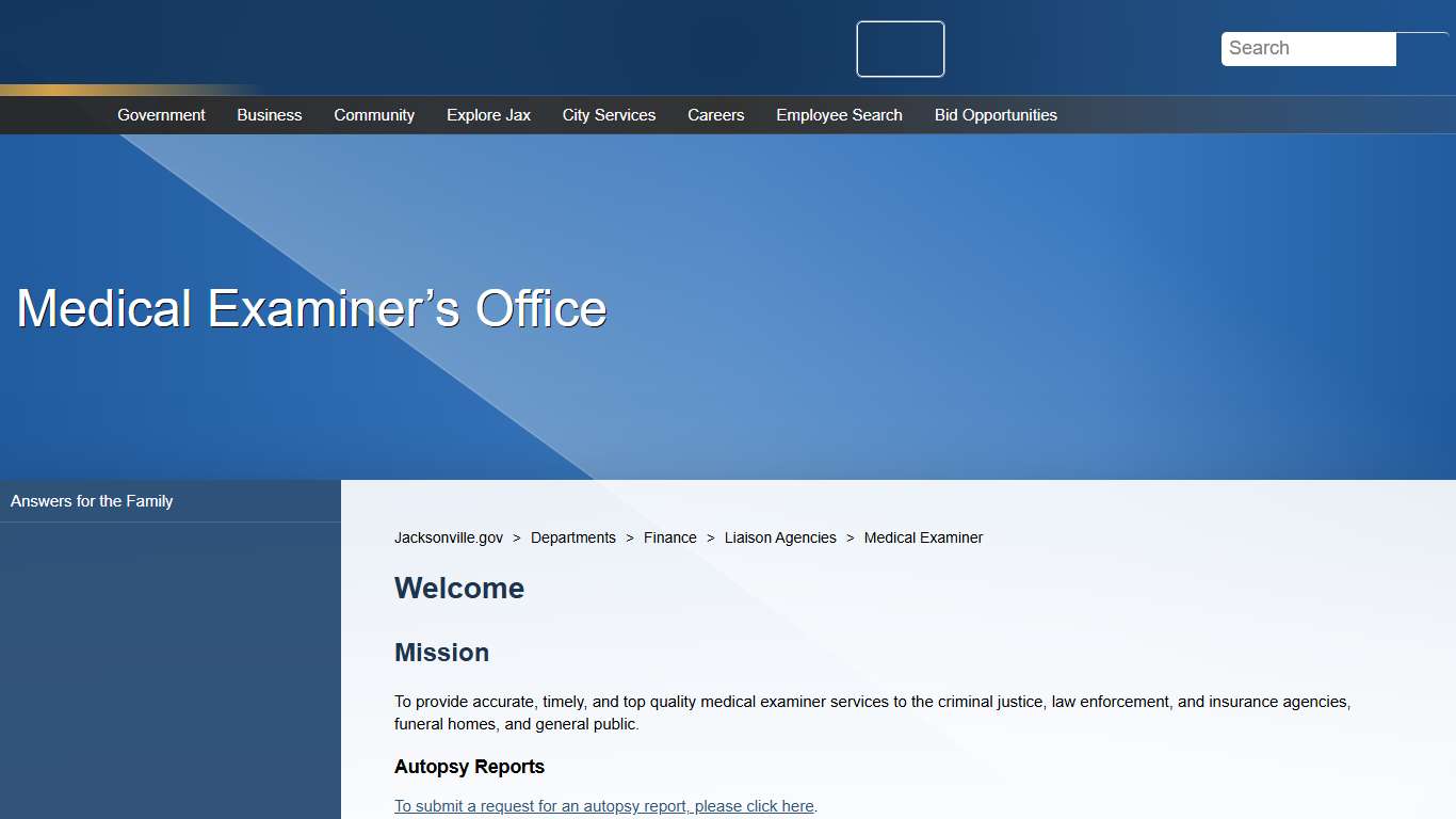 Jacksonville.gov - Medical Examiner